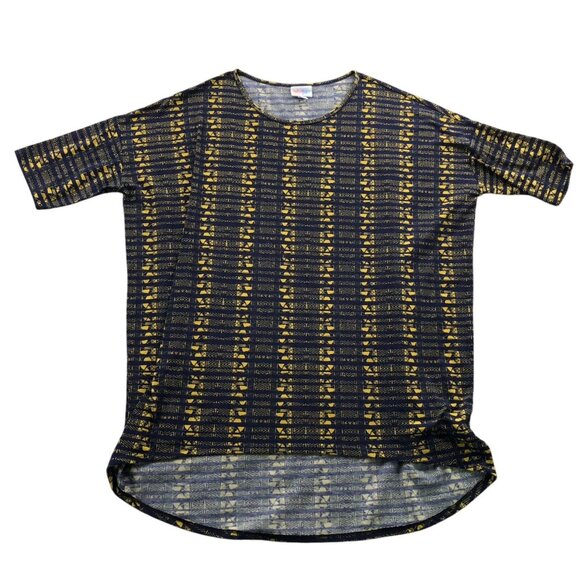 Lularoe Women T-Shirt Large Short Sleeve Geometric High Low Tunic Top Casual Y2K - Picture 1 of 8